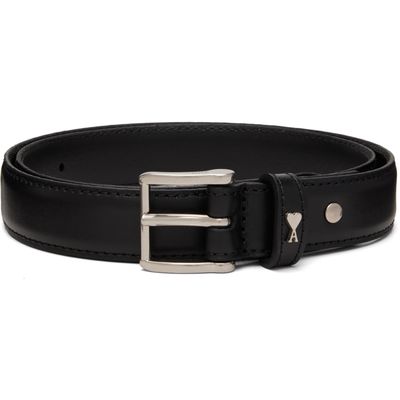 AMI Paris AMI Paris Black Cowhide Leather Paris Paris Belt