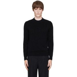 AMI Paris AMI Paris Black Crewneck Cashmere Ami de Coeur Sweater