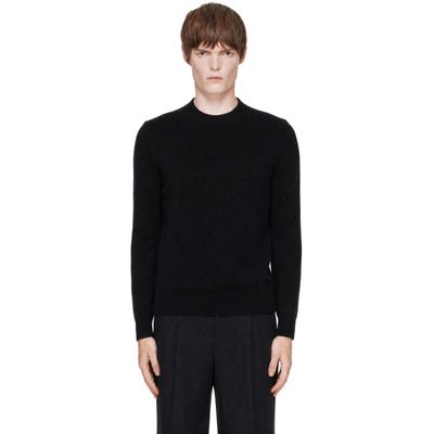 AMI Paris AMI Paris Black Crewneck Cashmere Ami de Coeur Sweater