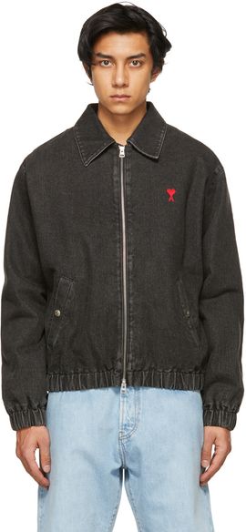 AMI Paris AMI Paris Black Denim Ami de Cœur Jacket