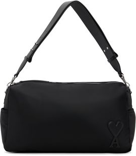 AMI Paris AMI Paris Black Nylon Marcel Large Duffle Bag