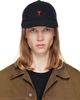 AMI Paris AMI Paris Black Red Ami De Coeur Embroidery Cap - 1