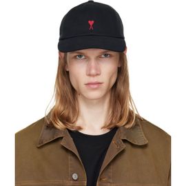 AMI Paris AMI Paris Black Red Ami De Coeur Embroidery Cap