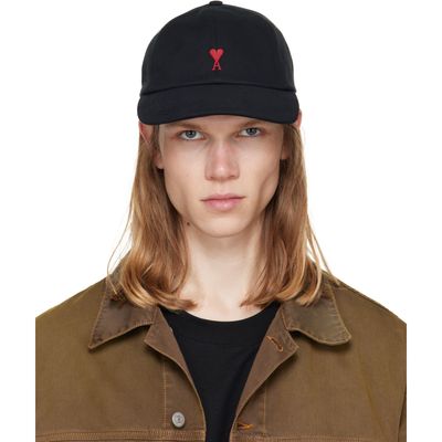 AMI Paris AMI Paris Black Red Ami De Coeur Embroidery Cap
