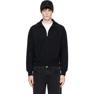 AMI Paris AMI Paris Black Tonal Embossed Ami de Coeur Sweatshirt