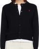 AMI Paris AMI Paris Black Wool Crewneck Ami de Coeur Cardigan - 1