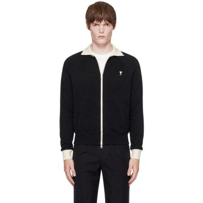 AMI Paris AMI Paris Black Zipped Ami de Coeur Sweatshirt