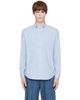 AMI Paris AMI Paris Blue Boxy Striped Cotton Ami de Coeur Shirt - 1