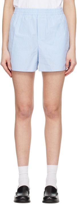 AMI Paris AMI Paris Blue Cotton Elasticated Shorts