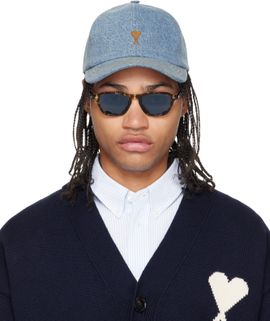 AMI Paris AMI Paris Blue Denim Ami de Coeur Embroidery Cap
