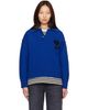 AMI Paris AMI Paris Blue Wool Ami de Coeur Polo - 1