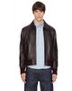 AMI Paris AMI Paris Brown Lamb Leather Zipped Jacket - 1
