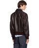 AMI Paris AMI Paris Brown Lamb Leather Zipped Jacket - 3