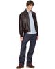 AMI Paris AMI Paris Brown Lamb Leather Zipped Jacket - 4
