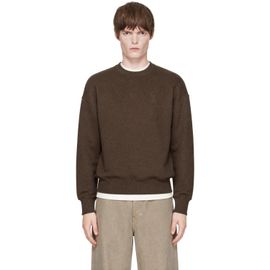 AMI Paris AMI Paris Brown Tonal Embossed Ami de Coeur Sweatshirt