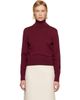 AMI Paris AMI Paris Burgundy Wool Ami de Coeur Turtleneck - 1