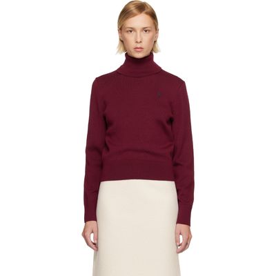 AMI Paris AMI Paris Burgundy Wool Ami de Coeur Turtleneck