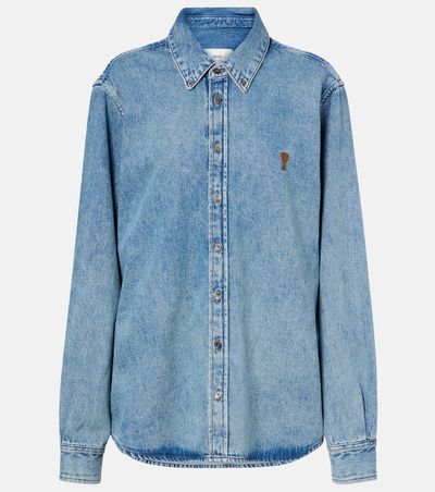 Ami Paris Ami Paris Embroidered denim shirt