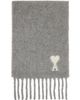 AMI Paris AMI Paris Gray Ami de Coeur Alpaca Scarf - 1