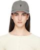 AMI Paris AMI Paris Gray Cotton Ami de Coeur Embroidery Cap - 1