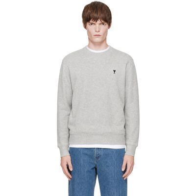 AMI Paris AMI Paris Gray Cotton Ami de Coeur Sweatshirt