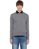 AMI Paris AMI Paris Gray Crewneck Wool Ami de Coeur Sweater - 1