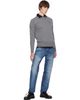 AMI Paris AMI Paris Gray Crewneck Wool Ami de Coeur Sweater - 4