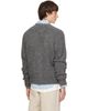 AMI Paris AMI Paris Gray V-Neck Ami Cardigan - 3