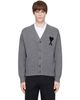 AMI Paris AMI Paris Gray V-Neck Ami de Coeur Cardigan - 1