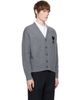 AMI Paris AMI Paris Gray V-Neck Ami de Coeur Cardigan - 2