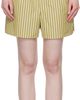 AMI Paris AMI Paris Khaki Cotton Elasticated Shorts - 1