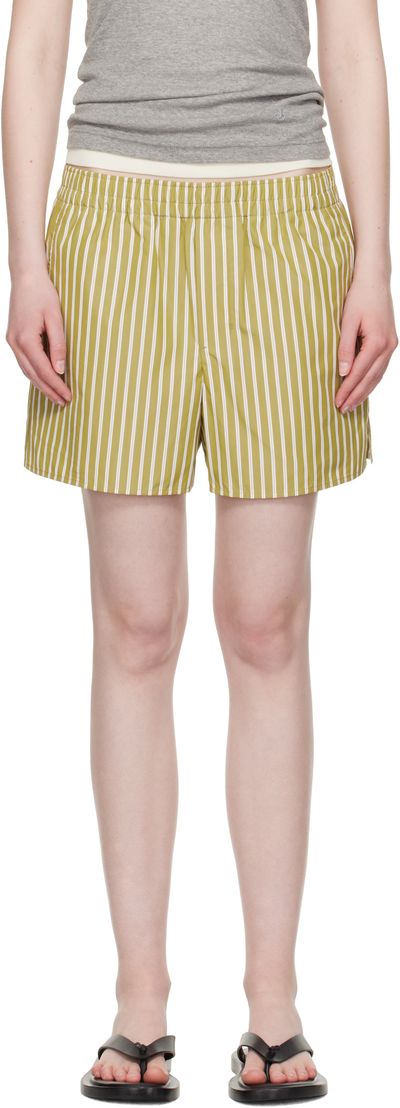 AMI Paris AMI Paris Khaki Cotton Elasticated Shorts