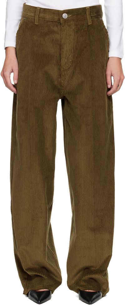 AMI Paris AMI Paris Khaki Cotton Large Fit Trousers
