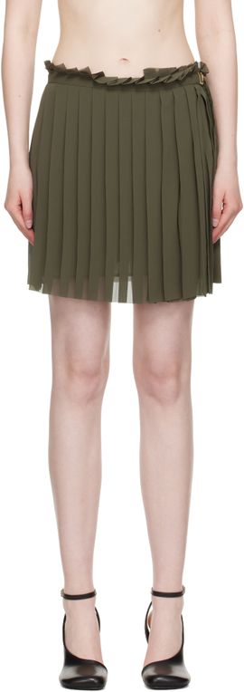 AMI Paris AMI Paris Khaki Pleated Miniskirt