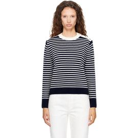 AMI Paris AMI Paris Navy & Off-White Sailor Striped Wool Crewneck Sweater