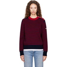 AMI Paris AMI Paris Navy & Red Sailor Striped Wool Crewneck Sweater