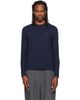 AMI Paris AMI Paris Navy Cotton Longsleeves Ami De Coeur T-shirt - 1