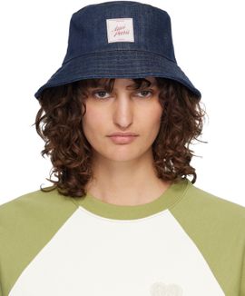 AMI Paris AMI Paris Navy Topstitchings Denim Bucket Hat