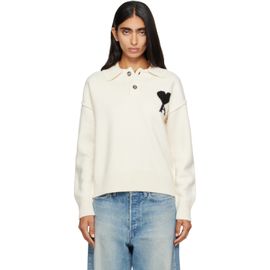 AMI Paris AMI Paris Off-White Ami de Coeur Wool Polo