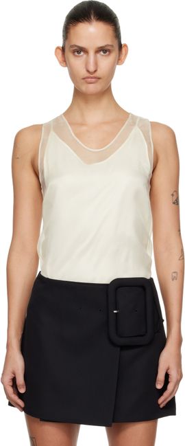 AMI Paris AMI Paris Off-White Sheer Silk Tank Top