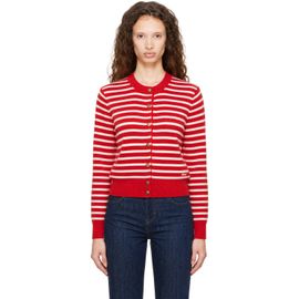 AMI Paris AMI Paris Red & Off-White Sailor Cardigan