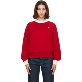 AMI Paris AMI Paris Red Bicolor Ami de Coeur Sweatshirt