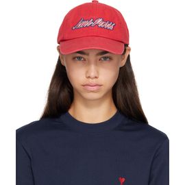 AMI Paris AMI Paris Red Cotton 'AMI Paris' Embroidery Cap