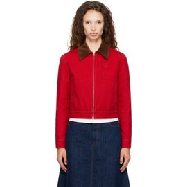 AMI Paris AMI Paris Red Cotton Zipped Ami de Coeur Jacket