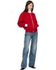 AMI Paris AMI Paris Red Zipped Cotton Ami de Coeur Sweatshirt - 4