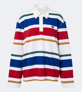 Ami Paris Ami Paris Striped oversized cotton polo shirt