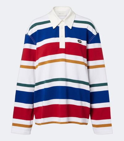 Ami Paris Ami Paris Striped oversized cotton polo shirt