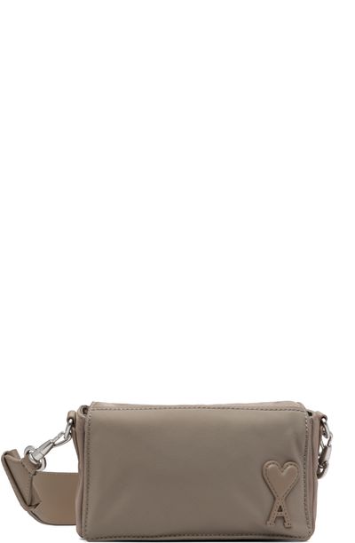 AMI Paris AMI Paris Taupe Nylon Marcel Lunch Box Bag