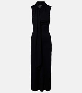 Ami Paris Ami Paris Tie-neck jersey midi dress