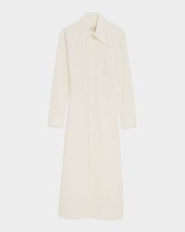 Ami Paris Balloon-Sleeve Cotton Gabardine Midi Shirtdress
